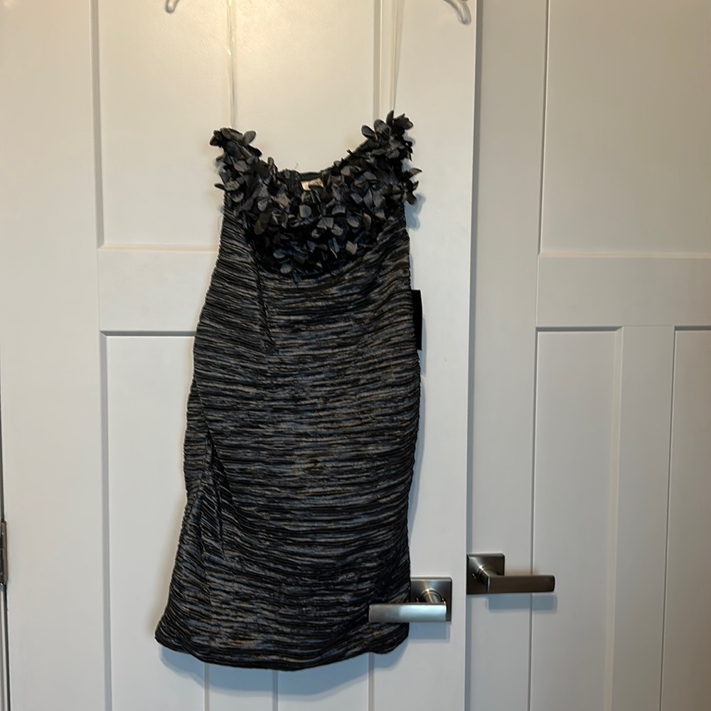 Strapless silver dress